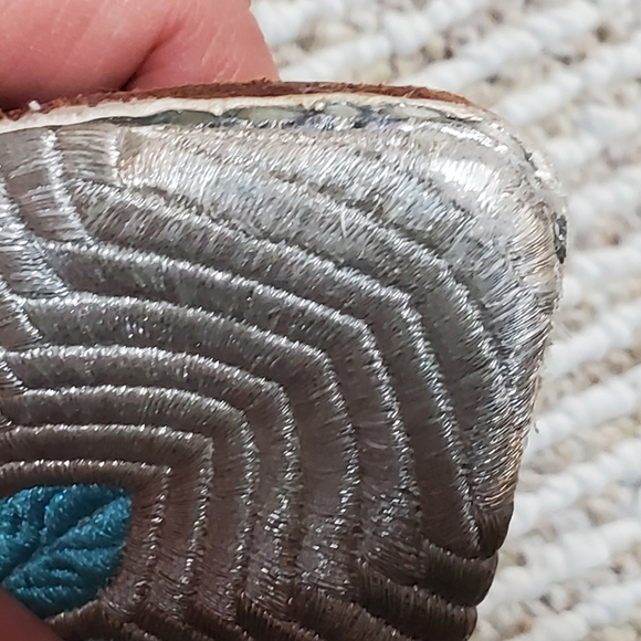 Leather Silver/Blue Morracan Slippers-SZ 7 - Picture 7 of 13